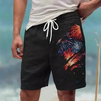 Мужские летние большие повседневные свободные спортивные брюки пляжные шорты XXL чёрный