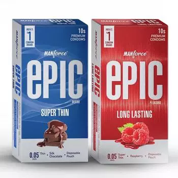 Мужские презервативы Manforce Epic со вкусом, 2x10 шт. (Упаковка из 2 шт.)