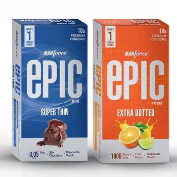 Мужские презервативы Manforce Epic со вкусом, 2x10 шт. (Упаковка из 2 шт.)