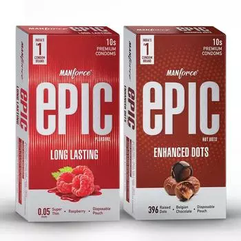 Мужские презервативы Manforce Epic со вкусом, 2x10 шт. (Упаковка из 2 шт.)