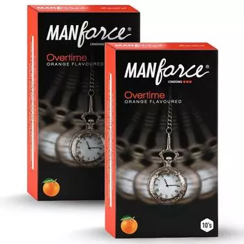 Мужские презервативы Manforce Overtime со вкусом апельсина, упаковка из 2 шт.