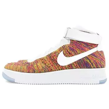 Мужские разноцветные кроссовки Nike Air Force 1 Ultra Flyknit Volt Bright-Crimson Court-Purple 817420-700