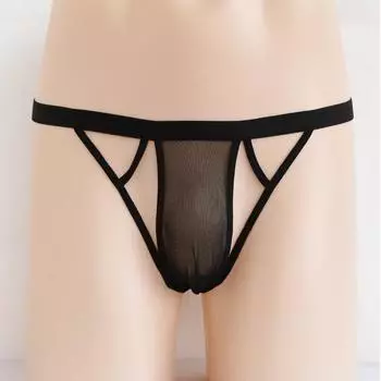 Мужские сетчатые стринги Wideband U-Pouch с крестообразным вырезом Up to 85 kg
