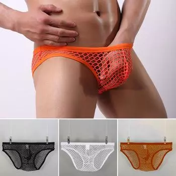 Мужские сексуальные сетчатые трусы из акрила L