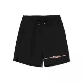 Мужские шорты Li Ning Wade Series с принтом, быстросохнущие, свободного кроя, на шнурке, черные AKSR355-1 M