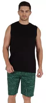 Мужские шорты с эластичной резинкой на талии с принтом Inkmeso Loungewear W Pockets Cotton Resort 3X-Large темно-зеленого