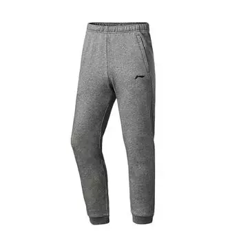 Мужские спортивные брюки Li Ning Plain Mid Rise Tapered Knit, серые, YKLT225-2 M