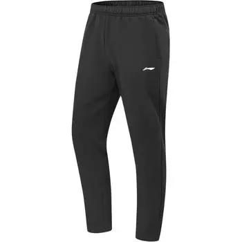 Мужские трикотажные спортивные брюки Li Ning Fitness Series, прямые, со средней талией, черные, AKLUC37-1 S