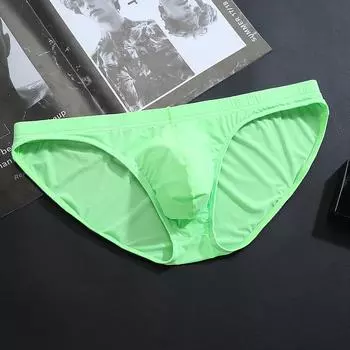 Мужские трусики Ice Silk, сексуальные цельные ультратонкие прозрачные трусики Ice Silk, мужские треугольные трусики M
