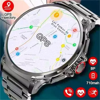 Мужские умные часы с GPS-треком для Huawei Xiaomi, 1,85-дюймовый Ultra HD AMOLED-экран, аккумулятор 710 мАч, Bluetooth-вызовы, SmartWatch, новинка 2024 года
