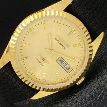 МУЖСКИЕ ВОССТАНОВЛЕННЫЕ СТАРЫЕ CITIZEN 8200 ЯПОНИЯ АВТОМАТИЧЕСКИЕ ЧАСЫ С ЗОЛОТЫМ ЦИФЕРБЛАТОМ a426113-2 RL-a426113
