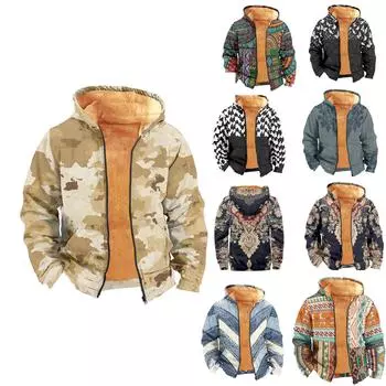 Мужское бархатное пальто с длинным рукавом и карманом Fashion Plus L хаки