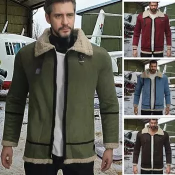 Мужское меховое пальто All-in-one средней длины из утолщенной замши S