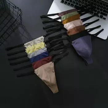 Мужское нижнее белье с низкой посадкой, нейлоновые трусики, обычная Т-образная спинка
