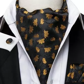 Мужской деловой галстук Hi-Tie, шарфы Ascot, кофейный новинка, набор галстуков для мужчин, носовой платок, набор запонок AS-1028