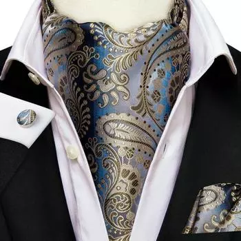 Мужской деловой галстук Hi-Tie, шелковые шарфы Ascot, набор галстуков с пейсли для мужчин, носовой платок, набор запонок AS-1040