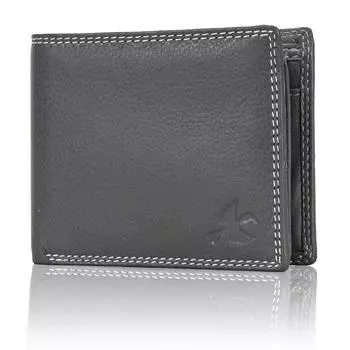 Мужской кошелек Stella Grey из натуральной кожи с блокировкой RFID серый