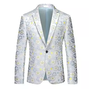 Мужской костюм большого размера Single West Slim Fit Fashion One Button M золотой