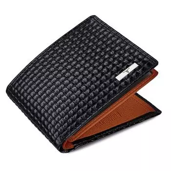 Мужской кожаный кошелек Kyle Printed Black & Orange