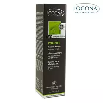 Мужской крем для бритья Logona Bio Ginkgo & Caffeine, 75 мл, 1 упаковка