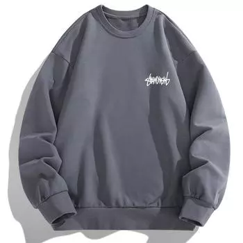 Мужской повседневный свитер больших размеров с длинным рукавом, свободный, с длинным рукавом, утолщенный, с круглым вырезом, с длинным рукавом, рубашка-пуловер 4XL