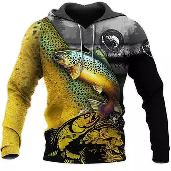 Мужской пуловер Crap Fishing с 3D принтом, модная толстовка с капюшоном для мужчин и женщин, толстовка в стиле Харадзюку, пуловер, повседневная куртка, большие капюшоны 3XL