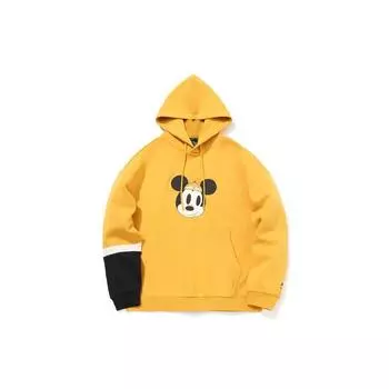 Мужской пуловер с капюшоном Li-Ning, желтый AWDQ841-1, совместный бренд Disney с мультяшным принтом L