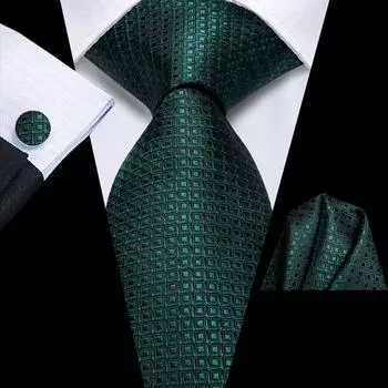 Мужской шелковый галстук Hi-Tie, простые атласные однотонные галстуки цвета мха, зеленый, для выпускного вечера, свадебный комплект N-3903