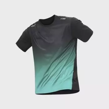 Мужской спортивный костюм Gradient Quick-Dry Ice Silk – короткий рукав, дышащий, повседневная одежда M зелёный