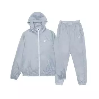 Мужской спортивный костюм NIKE DR3337-077 NSW Club Lined, тканый спортивный костюм, серый