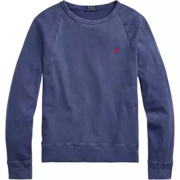 Мужской свитшот Polo Ralph Lauren с вышивкой логотипа маленькой пони, моющийся, с круглым вырезом, темно-синий 710874700-003 L