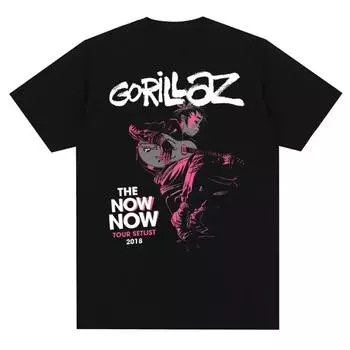 Музыкальная группа Gorillazs панк-рок мода принтованная футболка 90-х ретро повседневная мода с коротким рукавом плюс размер Футболка подходит для женщин S