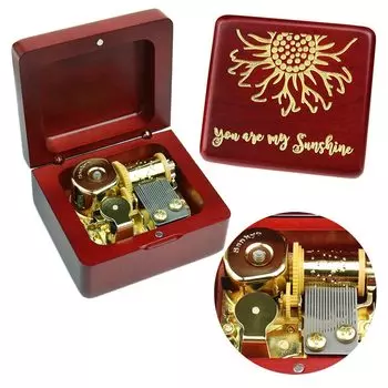Музыкальная шкатулка Sinzyo You are My Sunshine, деревянная музыкальная шкатулка. Идеальный подарок или украшение для ваших красных годовщин, дней рождения, праздников, комнаты.. (вино