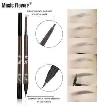 Музыкальный цветок Water Mist Double Effect Eagle Eyebrow Dye Карандаш для бровей Водостойкий устойчивый к поту Wild Eyebrow Pencil 01#