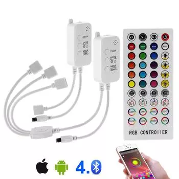 Музыкальный RGB светодиодный контроллер DC5-24V Bluetooth управление 40 клавиш 16 миллионов цветов с режимом таймера для 5050 2835 полосы