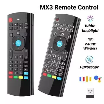 MX3 2.4GHz Air Mouse беспроводная мини-клавиатура голосовой контроллер с подсветкой ИК-пульт дистанционного управления для ПК Android TV Box Smart TV