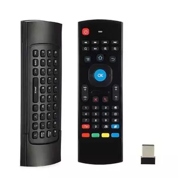 MX3 Air Mouse USB Беспроводная клавиатура Смарт-замена пульта дистанционного управления 2,4G RF-контроллер с голосовым микрофоном для Android TV Box PC чёрный