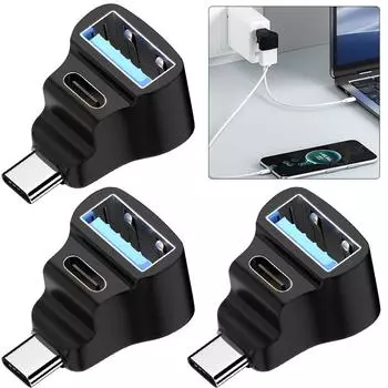 MY# 3Pcs 1 To 2 USB-C Adapter Converter 20Gbps 8K 60HZ 180 Degree U-shaped for S