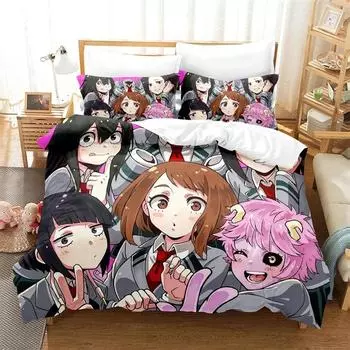 My hero academia Комплект постельного белья Single Twin Full Queen King Size Todoroki Комплект постельного белья Aldult Kid Bedroom Duvetcover Sets 3D Print 70x133cm 2pcs