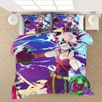 My Hero Academia Одеяло Постельное белье Аниме 3D Принт Пододеяльники Наволочки Домашний Текстиль Роскошь Мультфильм Королева King Size Дети EU Single 135x200cm
