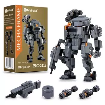 MyBuild Armed Forces Striker 5023 Block Robot Assembly Dark Для детей от 14 лет и совместимых с другими брендами Набор, серый, вверх,
