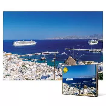 Mykonos Blue Wind Port - пазл из 1000 деталей, популярный корейский пазл