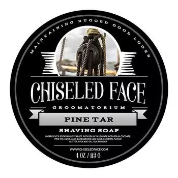 Мыло для бритья Chiseled Face Fine Tar Handmade Luxury — обильная, густая пена, мягкая, удобная, мелкая основа, сделано в США, 1 штука, 113 г