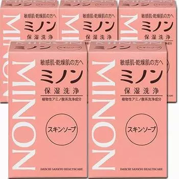 Мыло для кожи Sankyo Minon, набор из 5 штук, 80 г [Daiichi Healthcare]