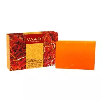 Мыло для отбеливания кожи с Шафраном (75 г), Luxurious Saffron Soap Skin Whitening Therapy, Vaadi Herbals