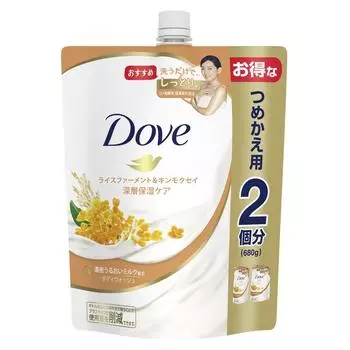 Мыло для тела Dove с ферментированным рисом и османтусом Большое 680 г & (Гель для тела) Заправка, Вместимость, золотой