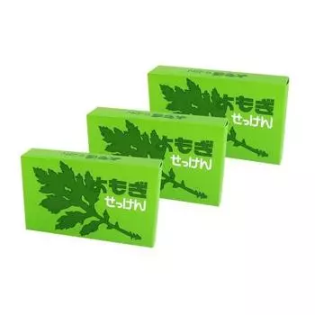 Мыло Ji no Shiosha Mugwort, 4 штуки, набор из 3 коробок, твердое мыло, сделано в Японии, без запаха, неокрашенное