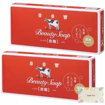 Мыло Kunutonn Cow Brand Milk Soap в красной коробке 90 г x 6 штук с оригинальным логотипом, набор из 2 очищающих бальзамов для умывания лица, мыло-кусковое мыло + электронный бонус