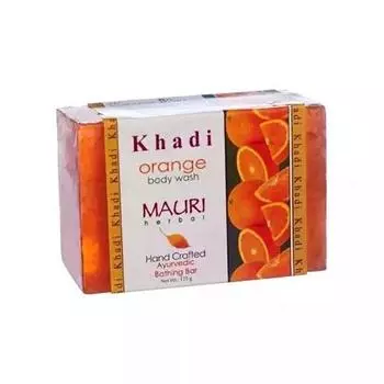 Мыло ручной работы с Апельсином (125 г), Orange Body Wash, Khadi Mauri 6