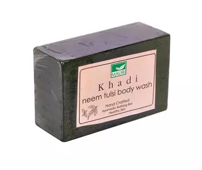 Мыло ручной работы с Нимом и Базиликом (125 г), Neem Tulsi Body Wash, Khadi Mauri 6